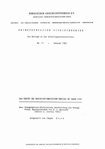 Beilage 11 (1963) - Archiv des BGV Rhein-Berg - Bergischer ...