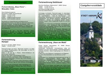 Gastgeberverzeichnis - Stadt Kierspe