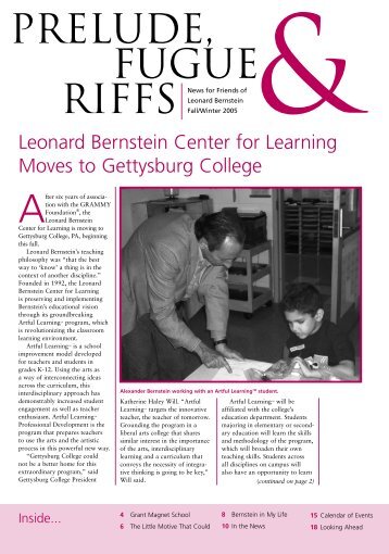 Leonard Bernstein Center for Learning Moves to Gettysburg College