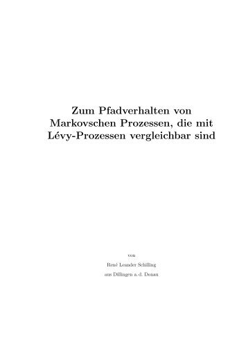 Zum Pfadverhalten von Markovschen Prozessen, die mit Lévy ...