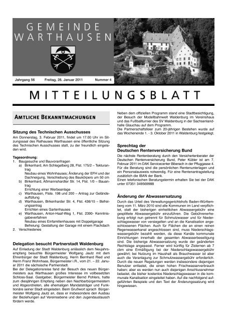 Amtliche Bekanntmachungen - Warthausen