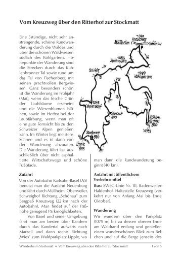 Wanderheim Stockmatt: Vom Kreuzweg über den Ritterhof zur ...