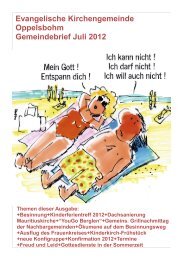 Gemeindebrief Juli 2012 - Evangelische Kirchengemeinde ...