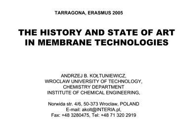 the history and state of art in membrane technologies - etsEQ
