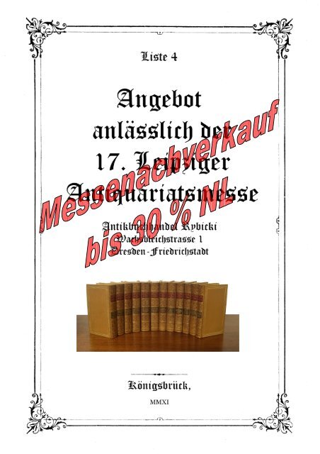 Katalog Messenachverkauf - Antikbuchhandel Rybicki