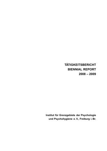 TÄTIGKEITSBERICHT BIENNIAL REPORT 2008 – 2009 - IGPP