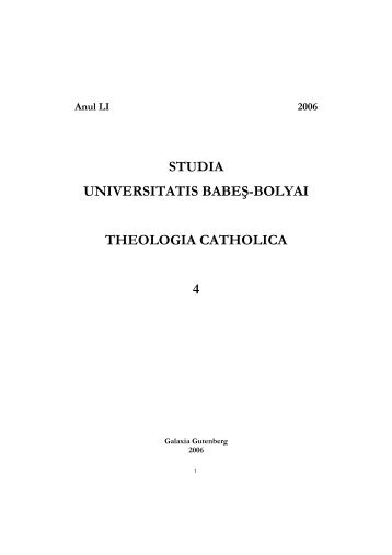 STUDIA UNIVERSITATIS BABEŞ-BOLYAI THEOLOGIA CATHOLICA 4