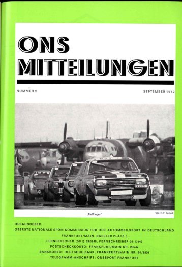 Ergebnis Olympia-Rallye aus ONS-Nachrichten 09/1972