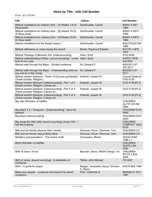 Items by Title - Maternity of Mary Church