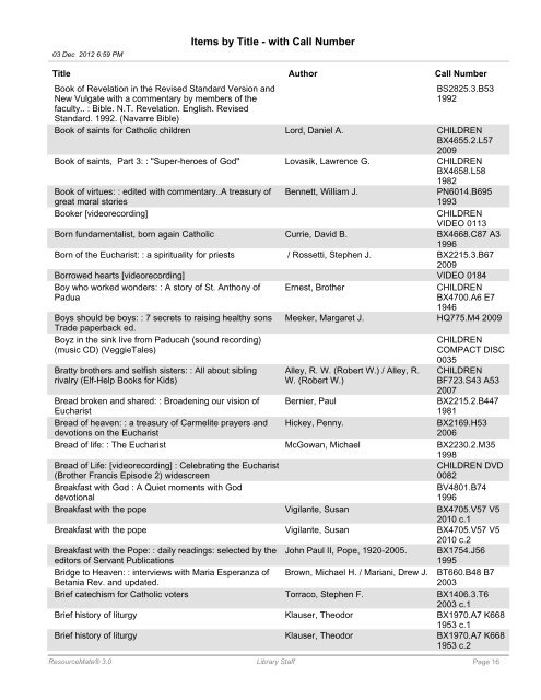 Items by Title - Maternity of Mary Church