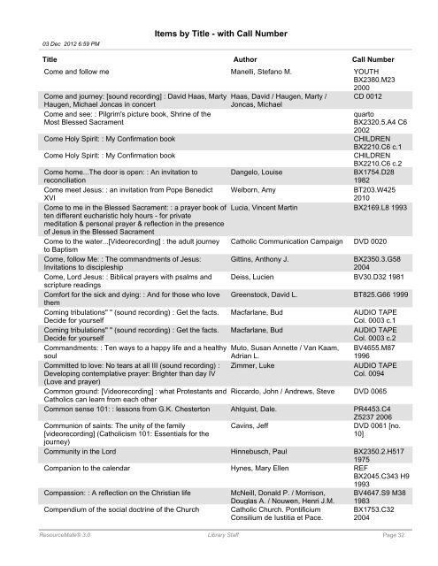 Items by Title - Maternity of Mary Church