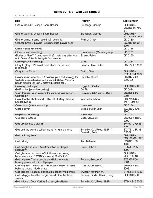 Items by Title - Maternity of Mary Church