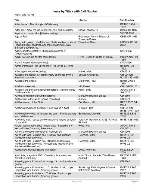 Items by Title - Maternity of Mary Church