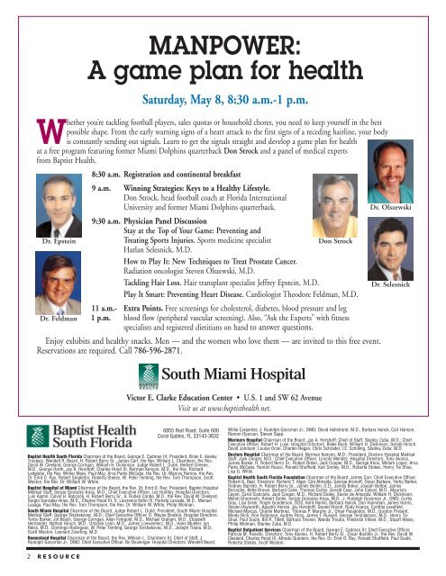 Resource: Spring 2004 - Baptist Health South Florida