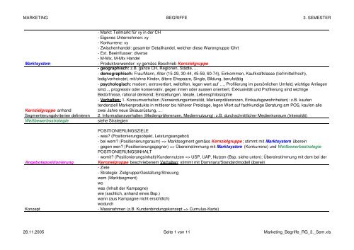 MARKETING BEGRIFFE 3. SEMESTER Marktsystem - Markt ... - Harti