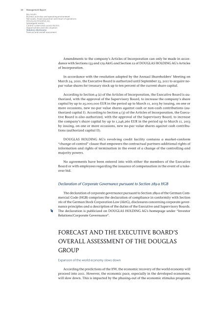 Annual Report 2009/10 Excellence in Retailing - Douglas Holding