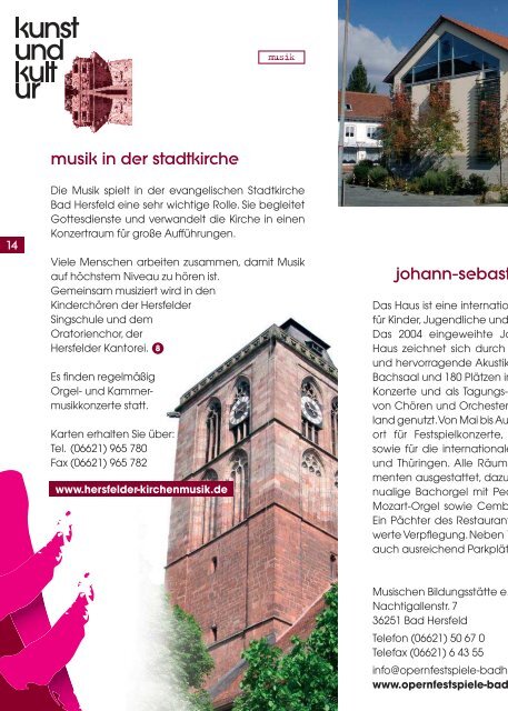 Unser Informationsflyer zum Thema Kunst und Kultur - Bad Hersfeld