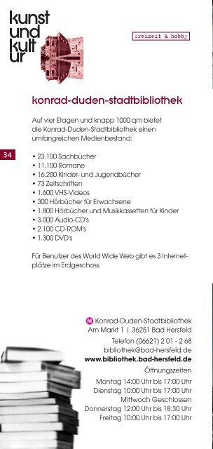 Unser Informationsflyer zum Thema Kunst und Kultur - Bad Hersfeld