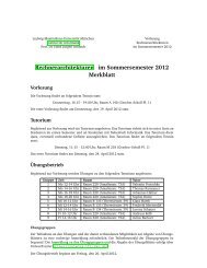 Rechnerarchitekturen im Sommersemester 2012 Merkblatt - LMU