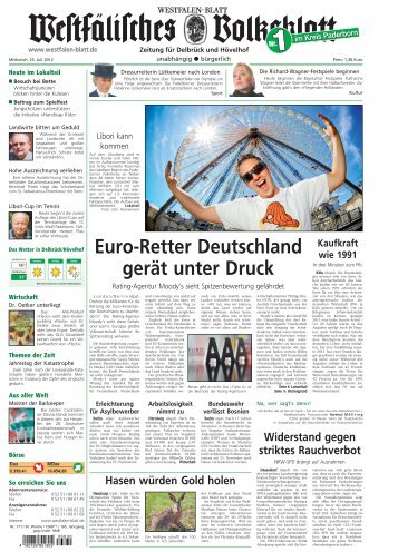 Euro-Retter Deutschland gerät unter Druck - Westfalen-Blatt ...