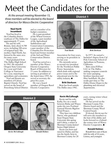 Meet the Candidates for the Wasco Elec