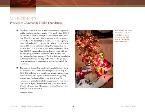 2011 Providence Foundations in Oregon Annual Report