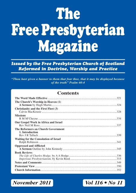 The Free Presbyterian Magazine - Free Presbyterian Church of ...