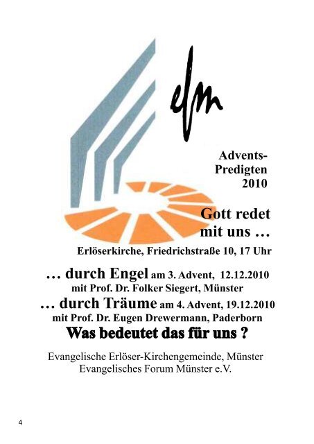 Gemeindebrief 2010 - Erlöser-Kirchengemeinde Münster