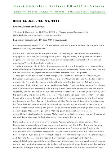 Ernst Eichholzer, Vellano, CH-6583 S. Antonio ... - Home-Eichholzer