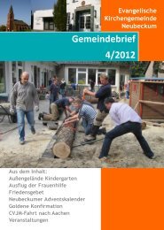 Ausgabe 2012-4 - Evangelische Kirchengemeinde Neubeckum