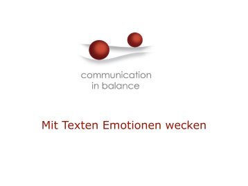 Mit Texten Emotionen wecken - IT-Info-Workshop