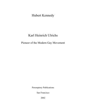 Karl Heinrich Ulrichs - The works of Hubert Kennedy
