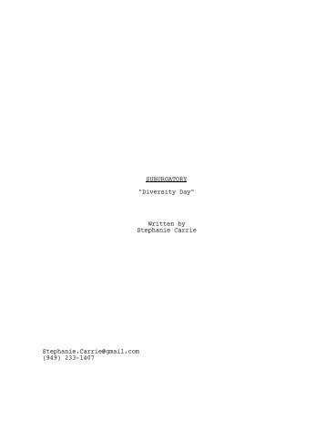 Suburgatory Spec - Diversity Day - First Draft Script - Stephanie Carrie