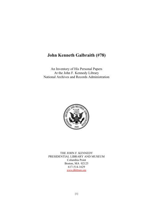 Finding Aids Template - John F. Kennedy Library and Museum