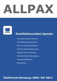 ALLPAX | Technischer Großhandel - Desinfektionsmittel, Spender