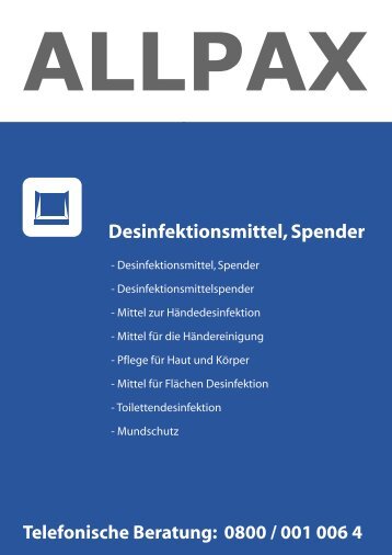 ALLPAX | Technischer Großhandel - Desinfektionsmittel, Spender