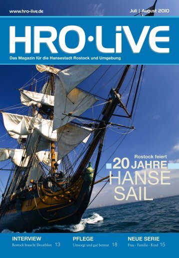 Hanse sail - HRO·LIFE - Das Magazin für die Hansestadt Rostock