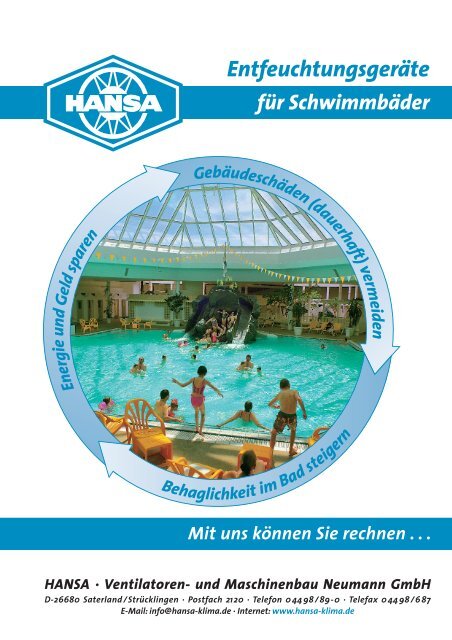 Hansa Entfeuchtungsgeräte für Schwimmbäder - CTA