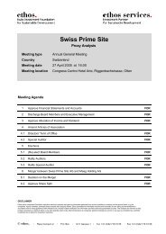 Swiss Prime Site - Ethos