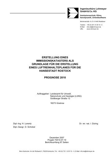 Dokumentvorlage für Berichte (Ing.-Büro Lohmeyer) - Landesamt für ...