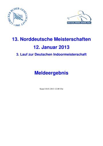 13. Norddeutsche Meisterschaften - Rudern in Schleswig-Holstein