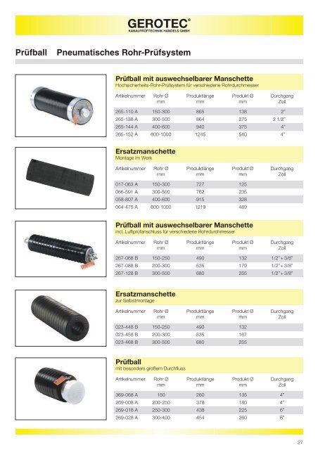 Rohr-Absperrscheiben (mechanisch) - GEROTEC Kanalprüftechnik