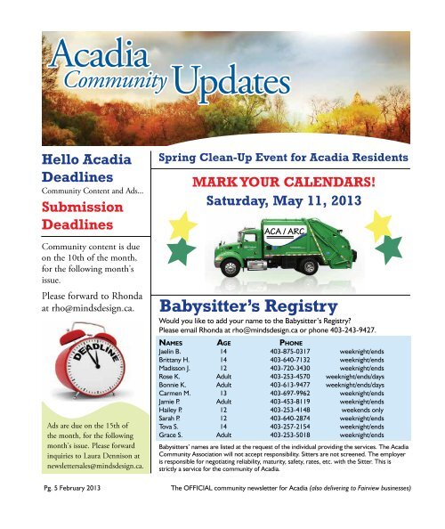 Hello Acadia - Calgary Communities and Community Associations