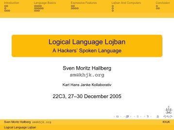 Logical Language Lojban - A Hackers' Spoken Language