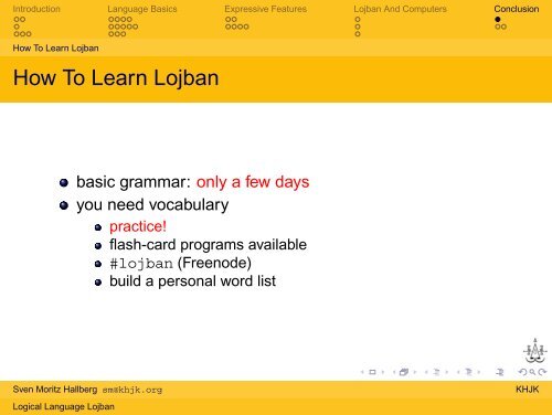 Logical Language Lojban - A Hackers' Spoken Language