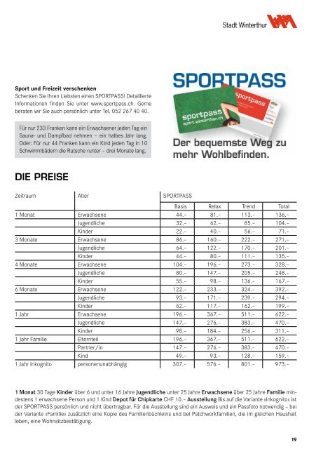 SPORT IN WINTERTHUR - Sportamt Winterthur