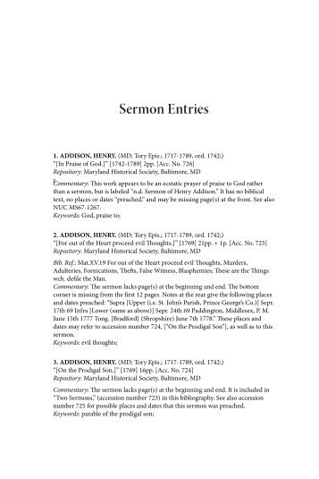 Sermon Entries