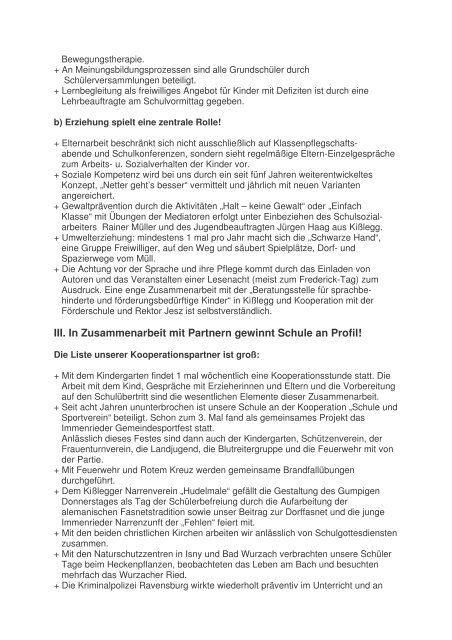 Infos Grundschule Immenried - Kißlegg