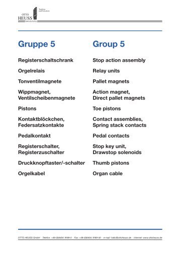 Gruppe 5 Group 5 - Otto Heuss Orgelteile