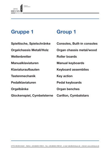 Gruppe 1 Group 1 - Otto Heuss Orgelteile